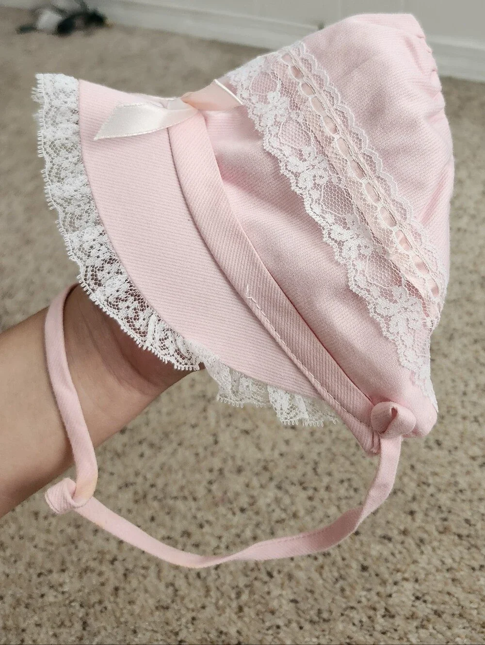 Vintage Pink Baby Sun Bonnet